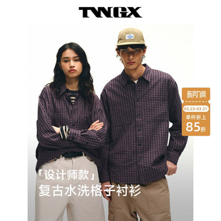 衬衫 TeenieWeenie小熊男装 2026年春复古质感通勤宽松洗水格子长袖