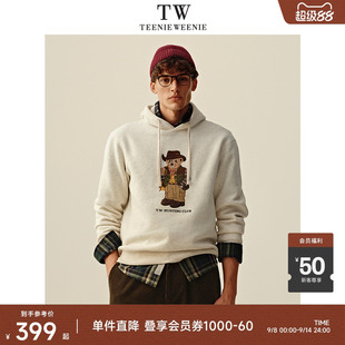 站立熊刺绣复古圆领卫衣 宽松舒适质感日式 Teenie Weenie小熊男装