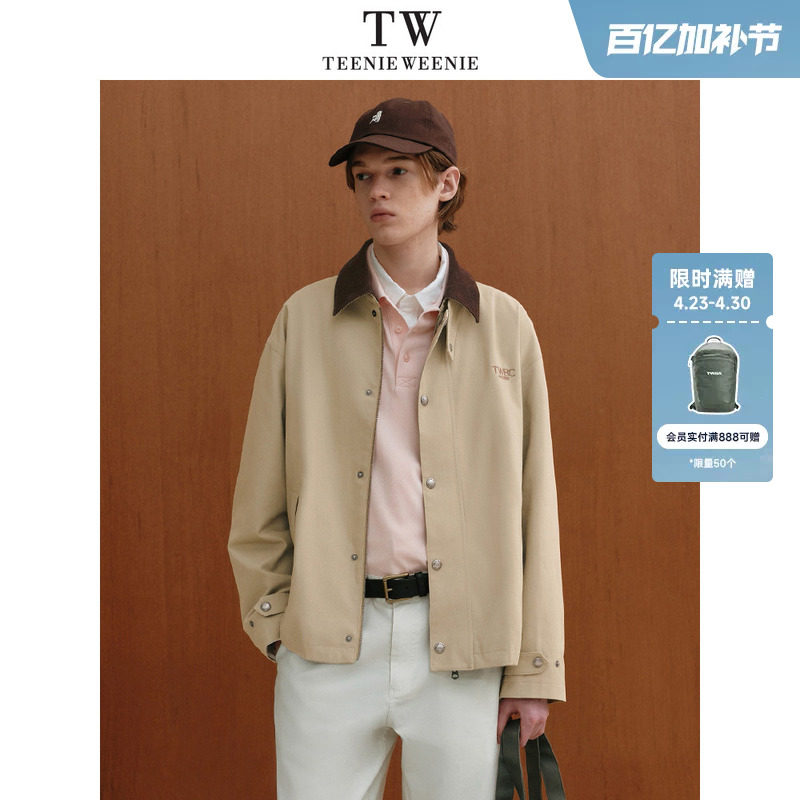 TeenieWeenie小熊男装秋季新款休闲美式高级复古宽松夹克男士外套