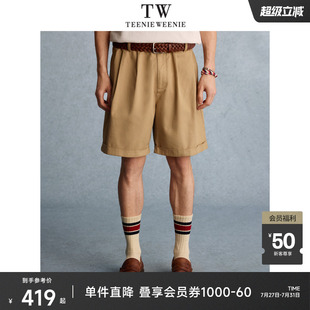 休闲英伦老钱风休闲裤 TeenieWeenie小熊男装 新款 简约短裤 2025夏季