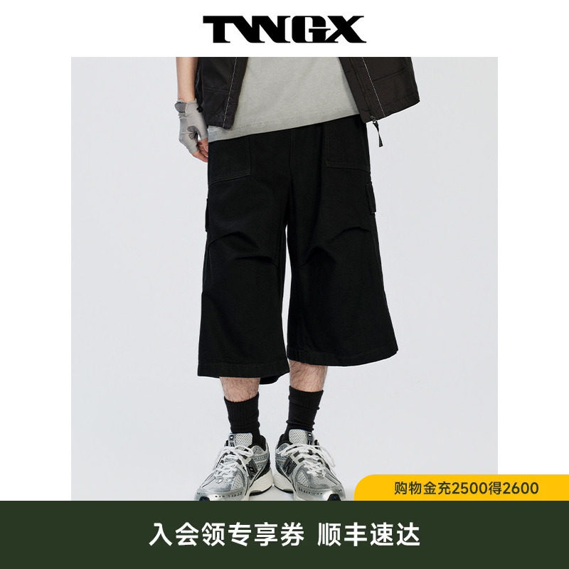 TeenieWeenie小熊男装2026年夏季宽松时尚百搭多口袋纯棉牛仔短裤