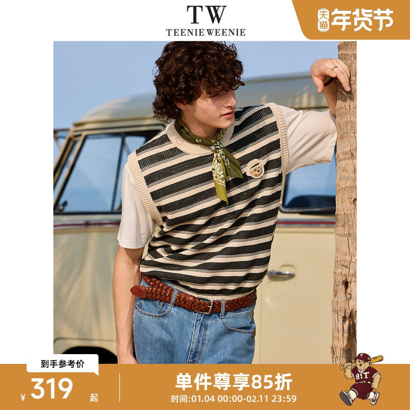 TeenieWeenie小熊男装时尚简约针织衫毛衣T恤夏季休闲无袖上衣男,男装,针织衫/毛衣,淘宝优惠券,粉丝福利购,淘宝优惠卷