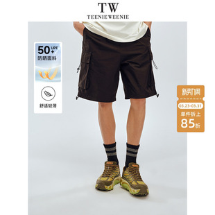 运动休闲五分裤 TeenieWeenie小熊男装 防晒黑色短裤