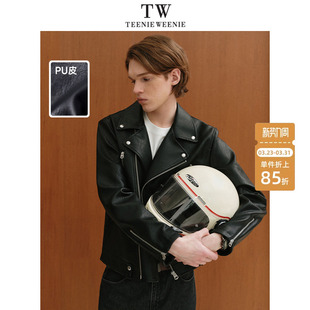 时尚 TeenieWeenie小熊男装 潮酷美式 新款 机车仿皮皮衣 外套2025春季