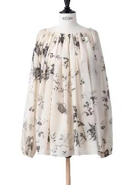 官方授权 INTO THE EAST 24SS黑色藤曼碎枝飘带上衣量感半裙