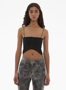 HELMUT LANG 安格集合店 23AW黑色性感辣妹纽扣正反两穿吊带背心
