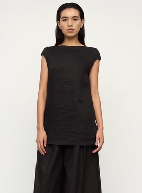 RUOHAN 安格集合店 25AW秋冬新款MOTU黑色巴里纱坎肩袖短袖上衣