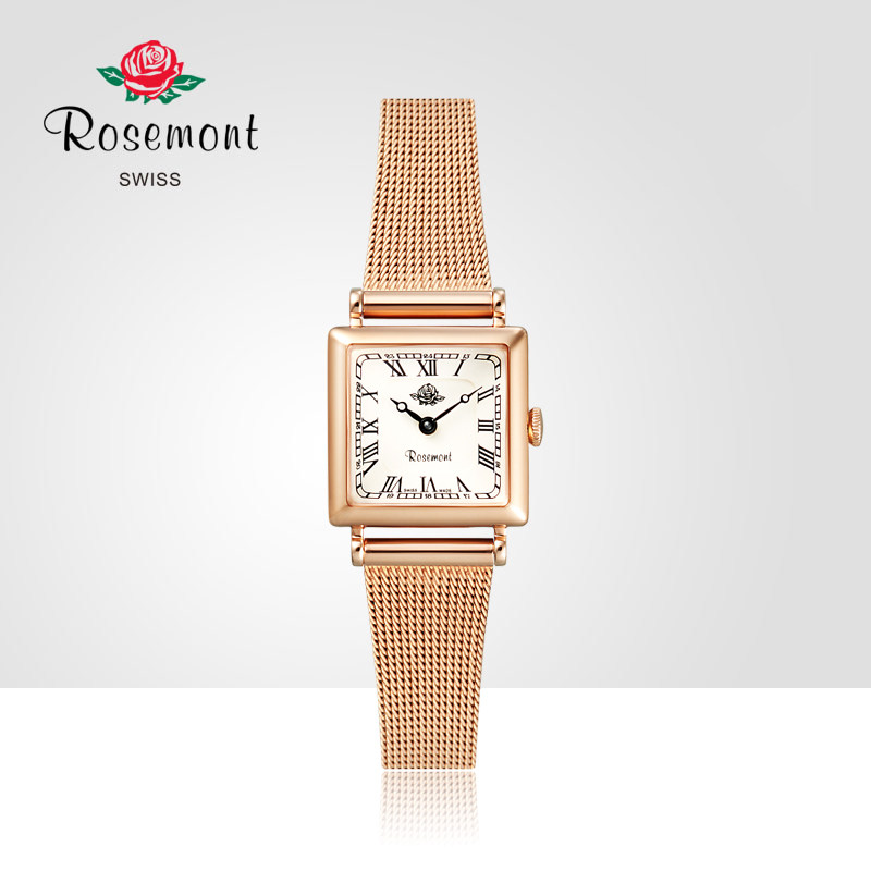 【限量秒杀】Rosemont瑞士玫瑰金属复古气质方形细表带手表女,手表,瑞士腕表,淘宝优惠券,粉丝福利购,淘宝优惠卷