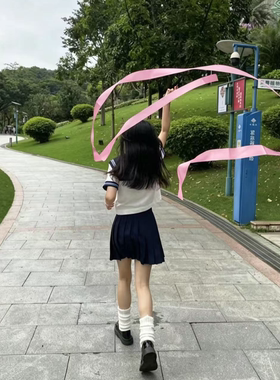 粉色彩带cos二次元手持拍照道具