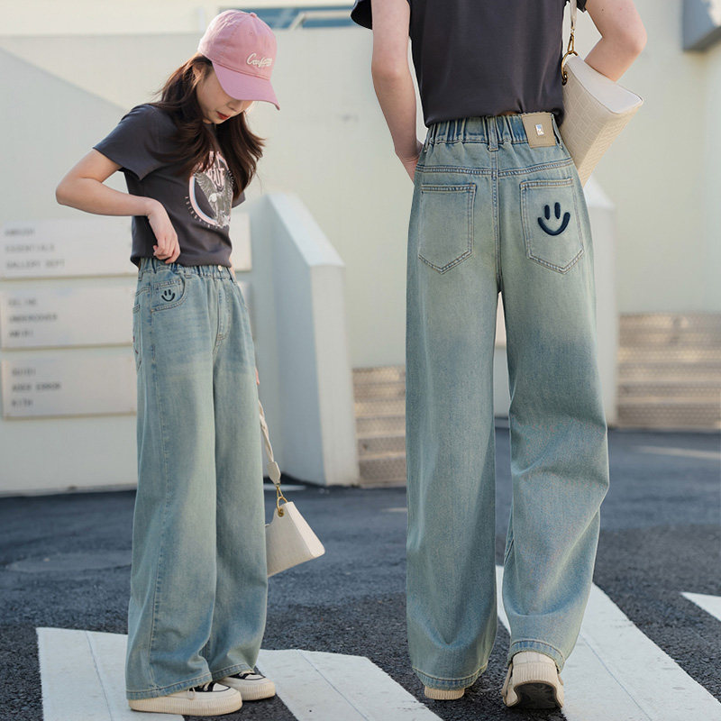 春秋夏季薄款2025新款宽松休闲夏天阔腿裤女大童长,童装/婴儿装/亲子装,裤子,淘宝优惠券,粉丝福利购,淘宝优惠卷