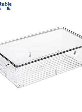 稳斯坦W727抽屉式存储盒密封盒PET大容量带盖透明收纳盒高款带盖3