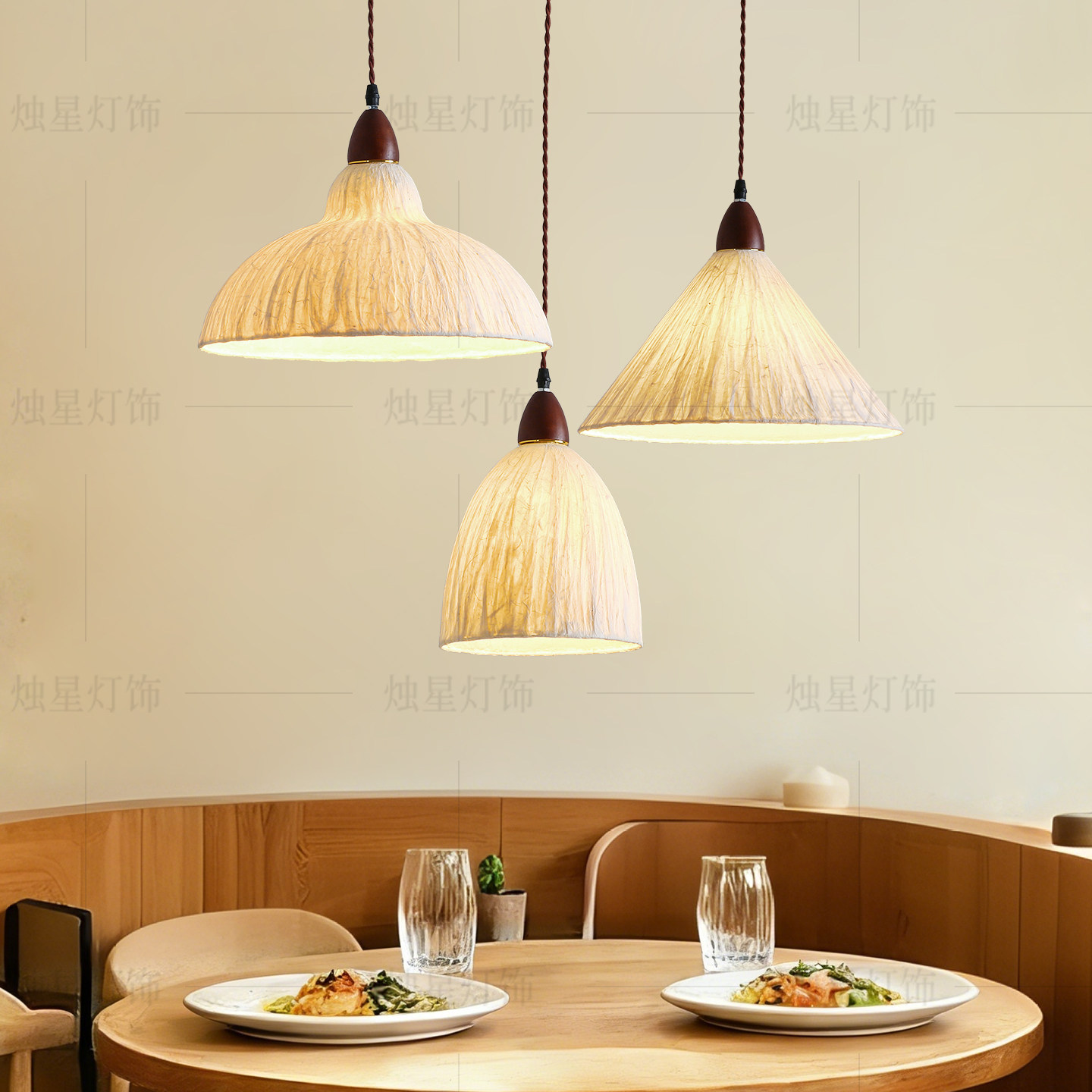宣纸吊灯日式诧寂风复古中式茶室禅意民宿吧台咖啡店装饰氛围灯具,家装灯饰光源,餐厅吊灯,淘宝优惠券,粉丝福利购,淘宝优惠卷