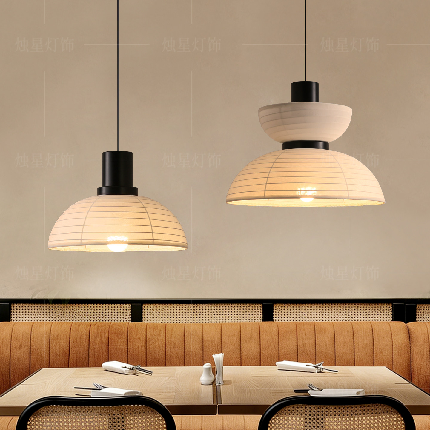 侘寂风餐厅吊灯2025新款餐饮饭店火锅店吧台日式民宿茶室布艺灯饰,家装灯饰光源,餐厅吊灯,淘宝优惠券,粉丝福利购,淘宝优惠卷