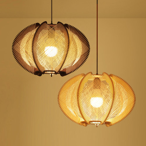 麻绳木艺客厅日式吊灯现代简约