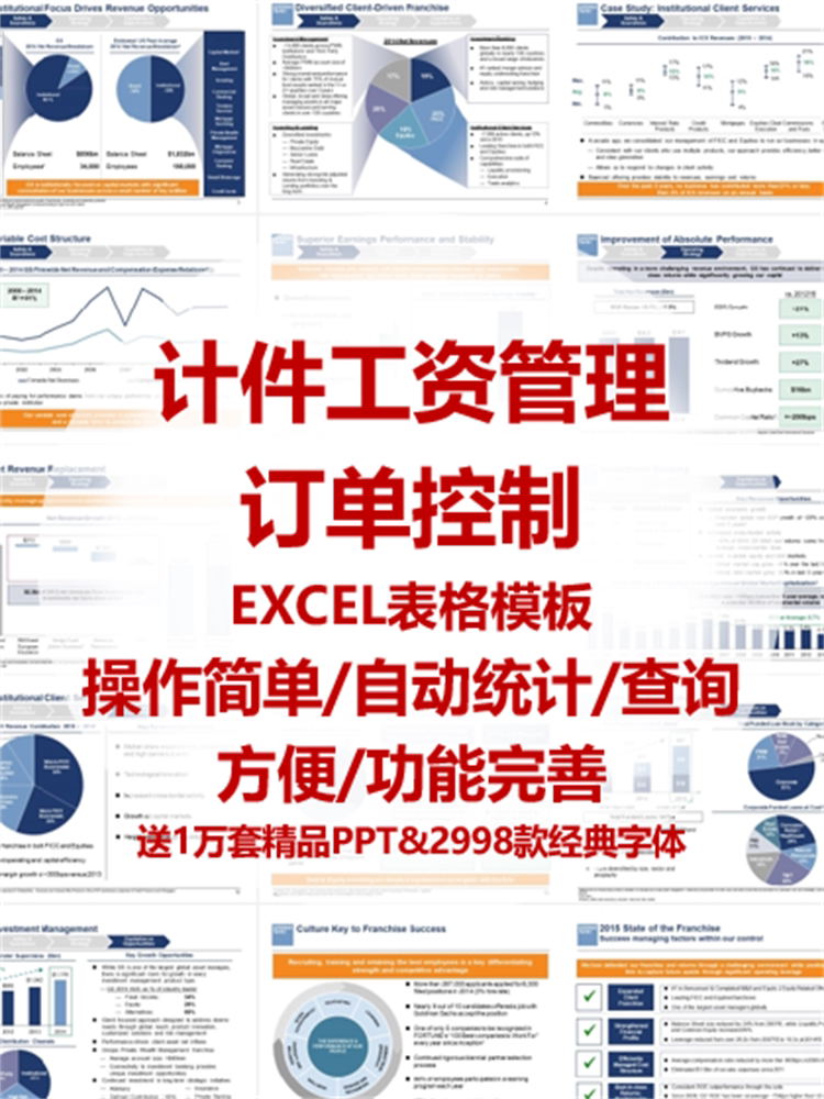 工厂工人计件工资管理系统软件excel表格自动统计订单号工序查询