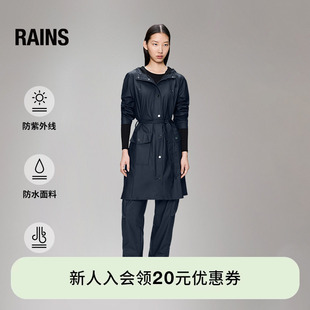 款 Rains 中长款 防水夹克外套风衣户外旅行通勤经典 18130 Curve