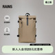 14590 large Rains 防水面料卷顶双肩包书包户外旅行男女Rolltop
