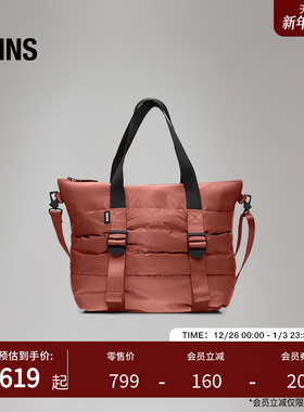 Rains 小号手提单肩托特包百搭简约通勤旅行出差男女Puffer/14010