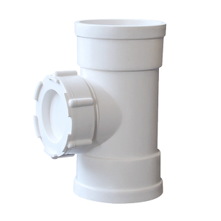 PVC立检排水管道立管检查清扫带口三通下水管道配件50 75 110 160