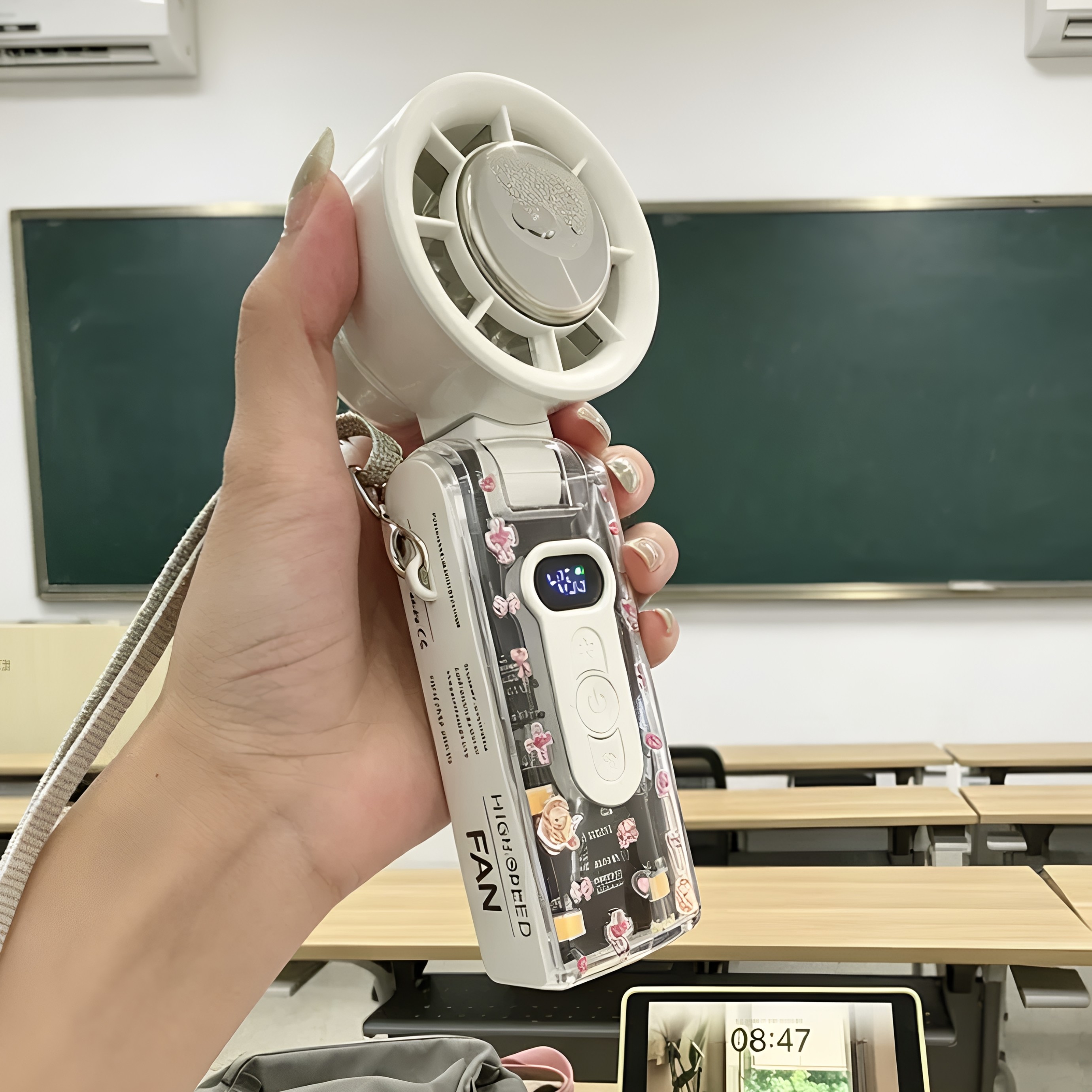 半导体制冷小风扇静音手持迷你冰敷式户外便携超长续航学生上课