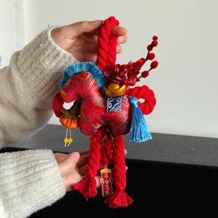 马上发财万字结门挂2026马年中国结挂饰新年春节入户门门把手挂件