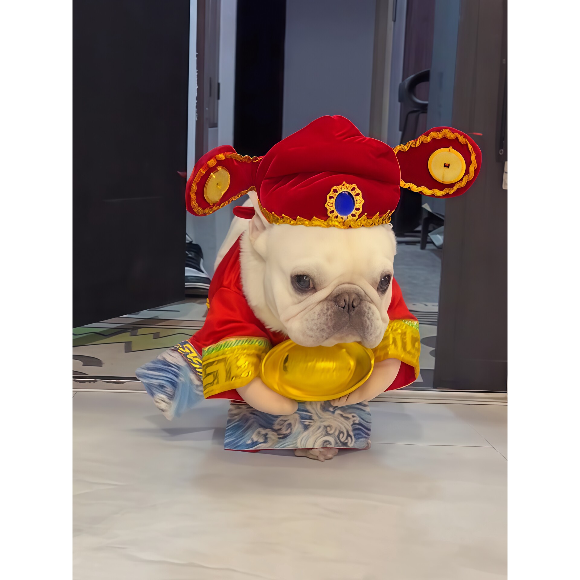 狗狗过年衣服喜庆元宝财神宠物搞怪变身装猫咪创意cos服饰装扮服