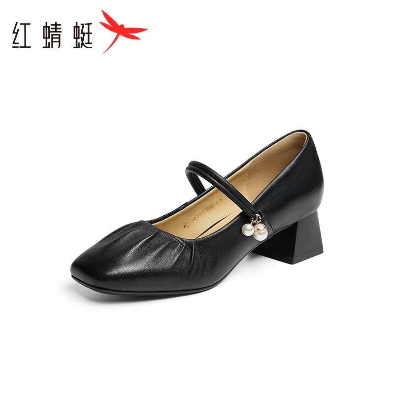 红蜻蜓玛丽珍鞋2024秋季新款女鞋