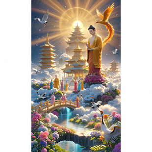 如来佛观音佛仙界小神佛天界金佛海报墙贴贴纸装饰画卧室贴房间贴