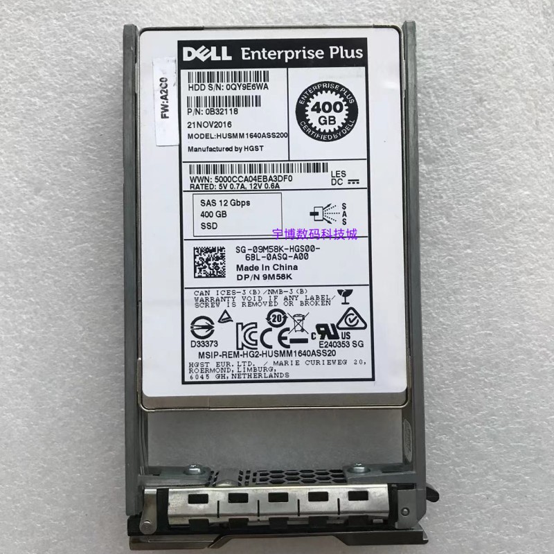 DELL SC康贝 400G SSD SAS 12Gb 2.5 09M58K 9M58K存储固态硬盘