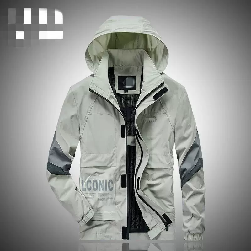 Jeep, solid jacket with zipper for leisure with hood