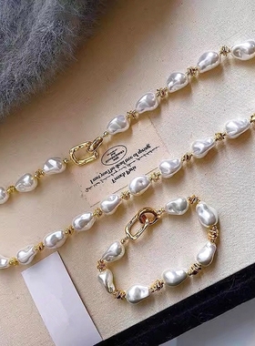 复古个性巴洛克异形珍珠项链