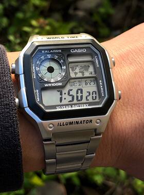 【电池用十年】卡西欧复古防水小方表 明星同款 AE-1200WHD-1A