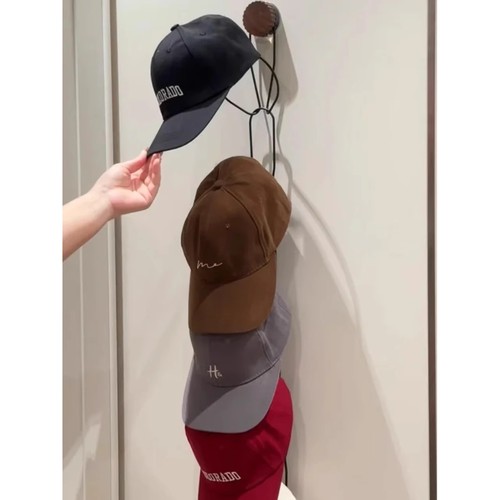 胡桃木吸盘帽子挂钩收纳神器免打孔围巾帽子置物架门后包包挂钩