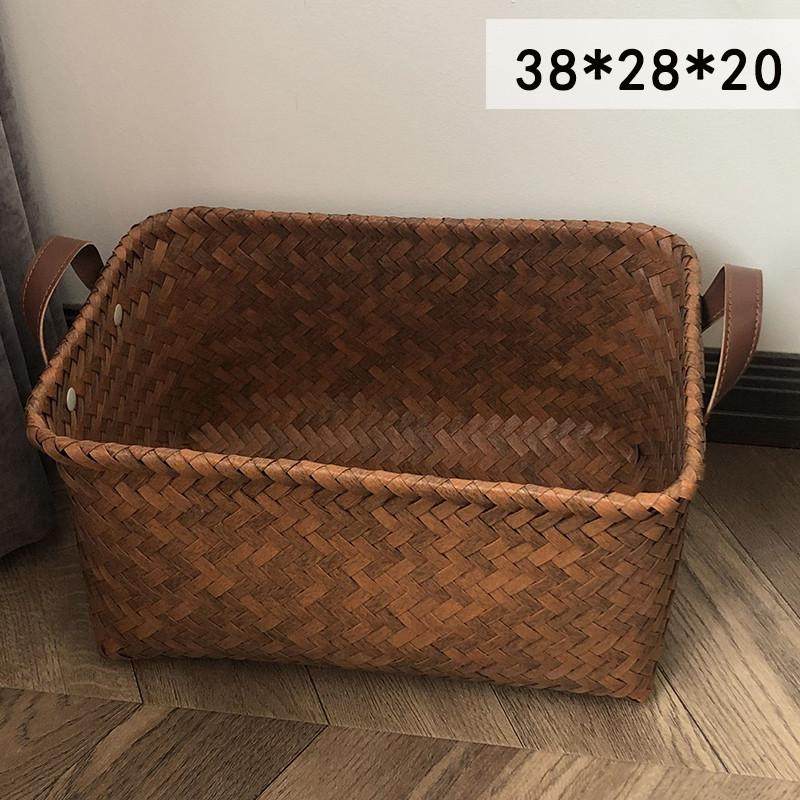 腊肠狗藤编汽车副驾驶收纳箱后备箱车载实用型大容量多功能储物