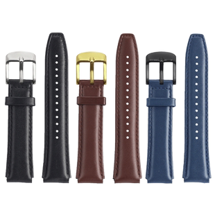 适配卡西欧A159W-N1 A158WA F-91复古小方块牛皮真皮表带表链18mm