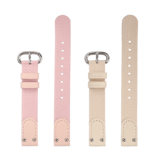 优亨粉色尼龙表带适配DW卡西欧聚利时小方糖迪士尼儿童手表表链女