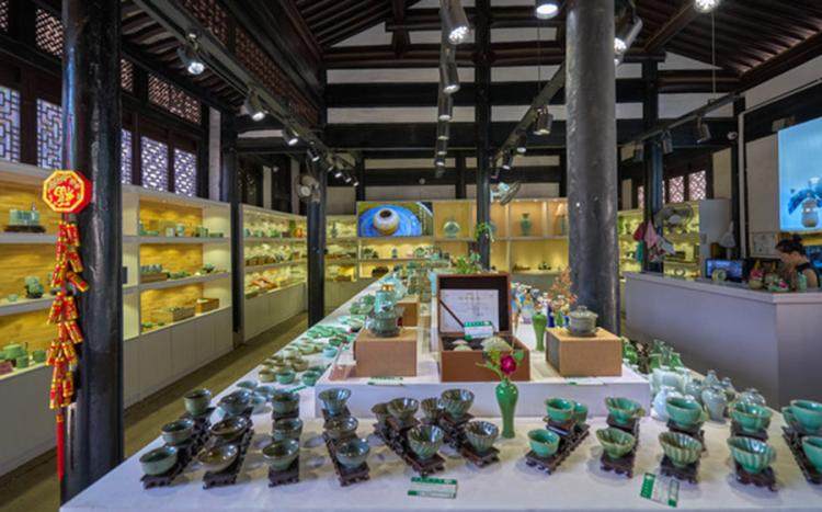 陶瓷店设计案例效果图 商铺 老街 古商铺 文艺店铺青花瓷