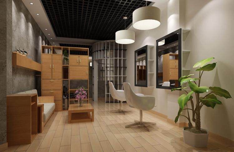 理发店室内设计案例效果图 座椅 发型设计 理发店内景 理发店装饰