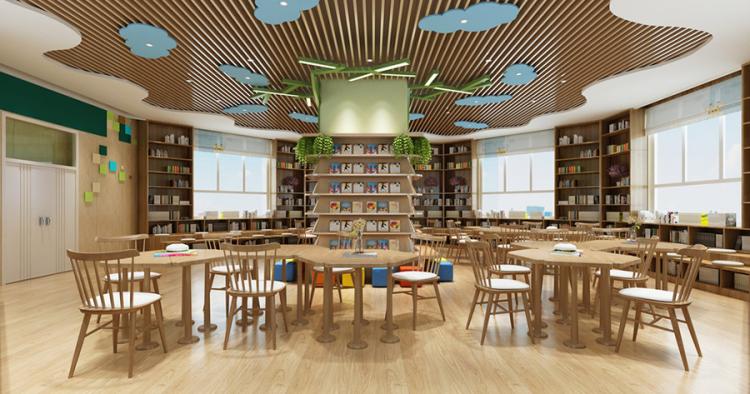 阅览室设计案例效果图 电子阅览室 书吧 图书室 老师图书室休息室