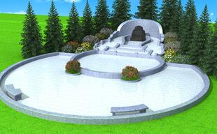 墓地设计效果图 土葬墓冢坟地殡葬改革风俗墓碑风水牌坊陵园公墓