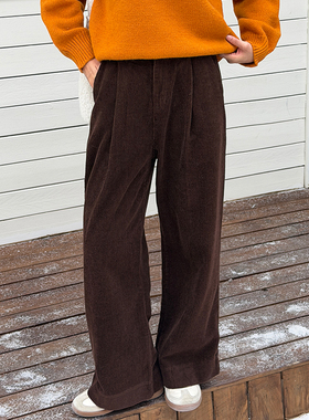 TOANDFRO / 2025秋冬复古保暖灯芯绒宽松休闲阔腿裤女