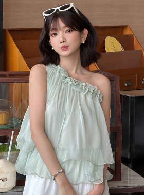TOANDFRO / 2026春夏度假感温柔飘逸斜肩挂脖套头小衫