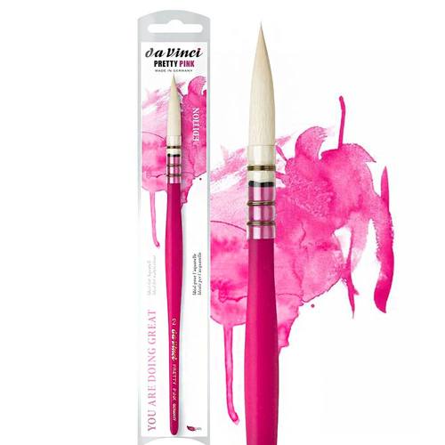 德国Da Vinci达芬奇限定丁香紫493粉红杆494人造毛 美丽莉莉圆头拖把水彩笔