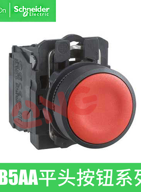 施耐德平头自复位按钮开关XB5AA31C绿色NO一常开XB5AA42C 51C 61C