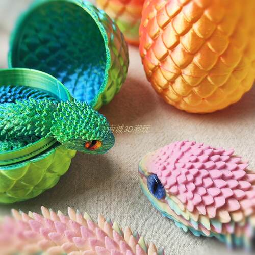 3D打印蝰蛇摆件儿童玩具