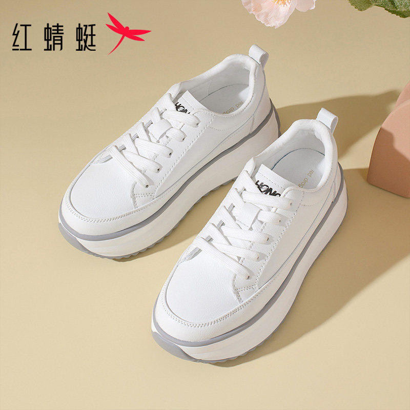 红蜻蜓女鞋2026新款爆款春夏松糕软底增高百搭鞋子厚底小白鞋女款