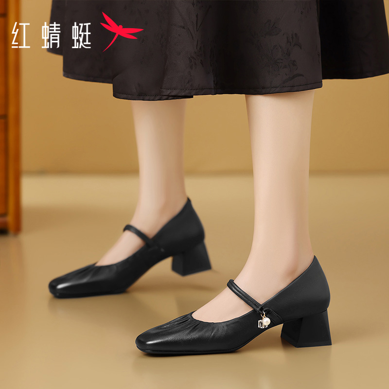 红蜻蜓女鞋2025秋季新款玛丽珍鞋