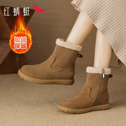 红蜻蜓雪地靴新款妈妈鞋