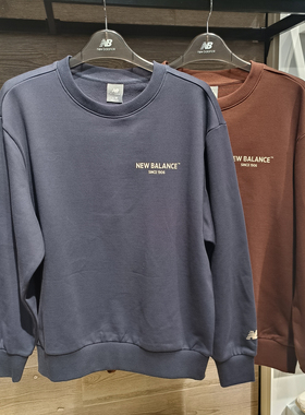 New Balance NB26春男女中性圆领套头衫简约宽松运动卫衣MT61B0W9