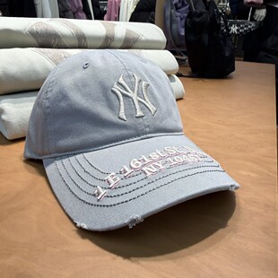MLB时尚百搭男女遮阳帽经典刺绣LOGO破洞26春情侣棒球帽3ACPB026N
